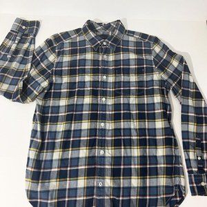 Gap Button Up Shirt Men's Large Blue  Plaid Long Sleeve Casual